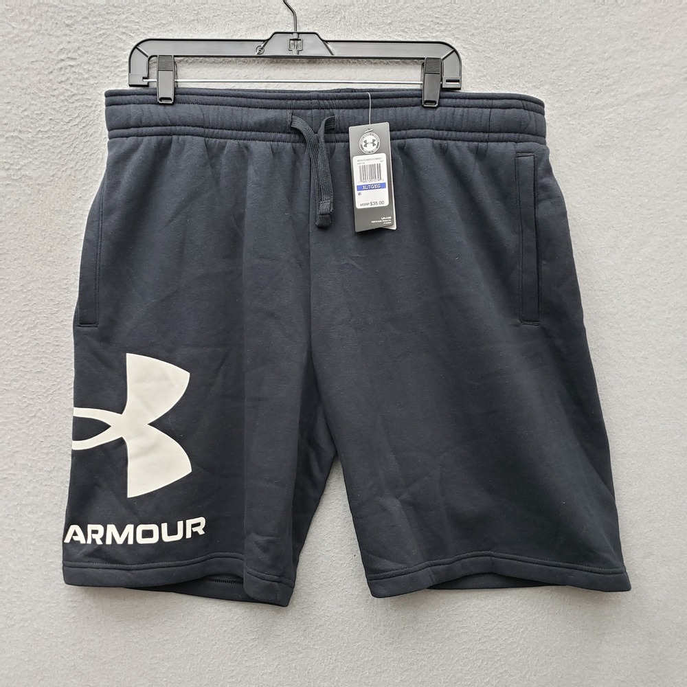 Under Armour Activewear Shorts Black White Logo Side Basketball Gym Athletic XL
